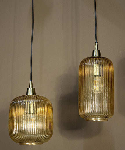 Juliet Amber glass hanging lamp long