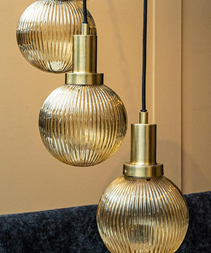 Juliet Amber glass hanging lamp long