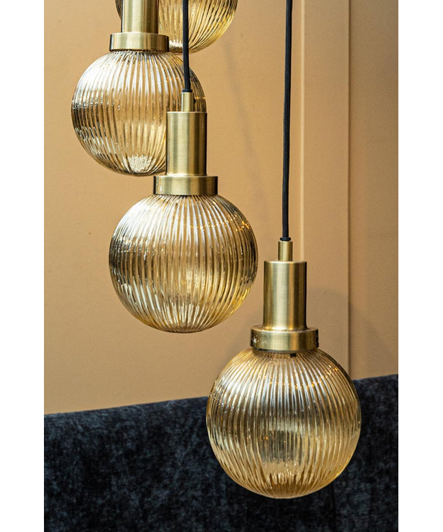 Juliet Amber glass hanging lamp long