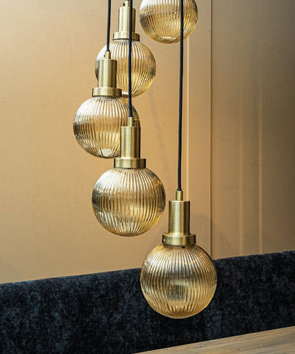 Juliet Amber glass hanging lamp long