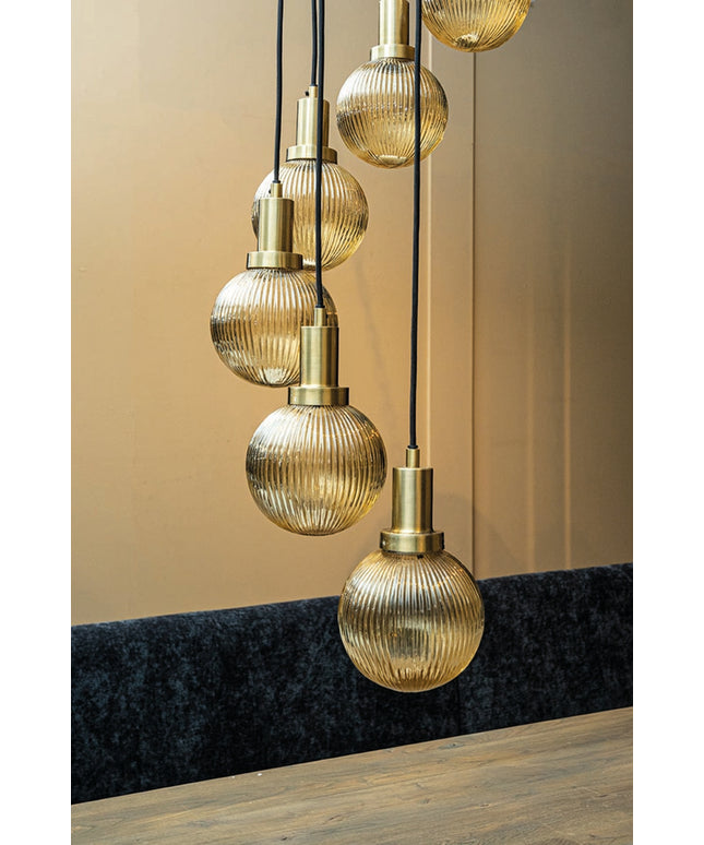 Juliet Amber glass hanging lamp long