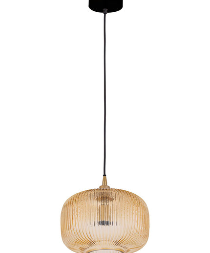 Juliet Amber glass hanging lamp wide