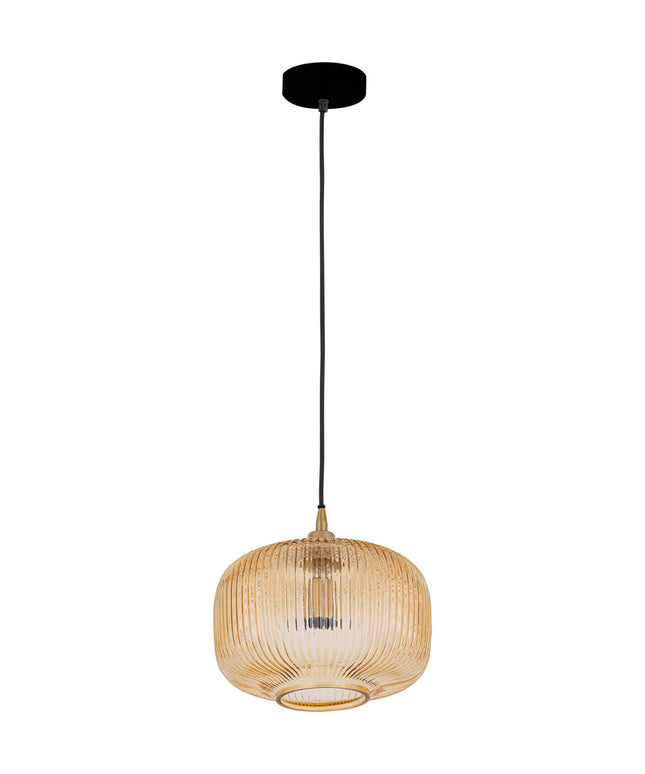 Juliet Amber glass hanging lamp wide