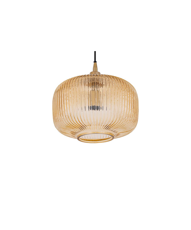 Juliet Amber glass hanging lamp wide