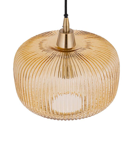 Juliet Amber glass hanging lamp wide