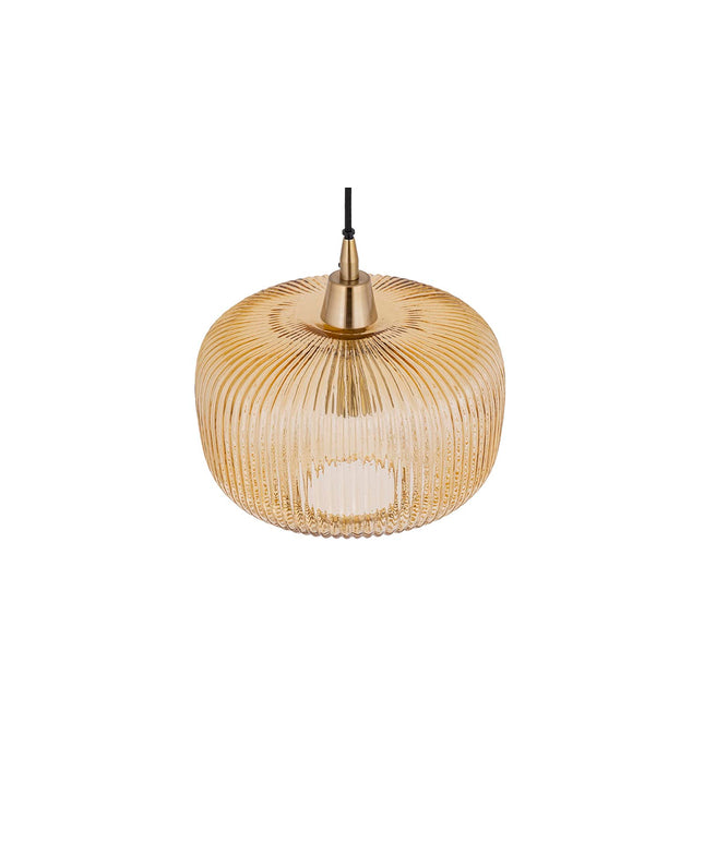 Juliet Amber glass hanging lamp wide