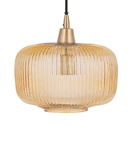 Juliet Amber glass hanging lamp wide