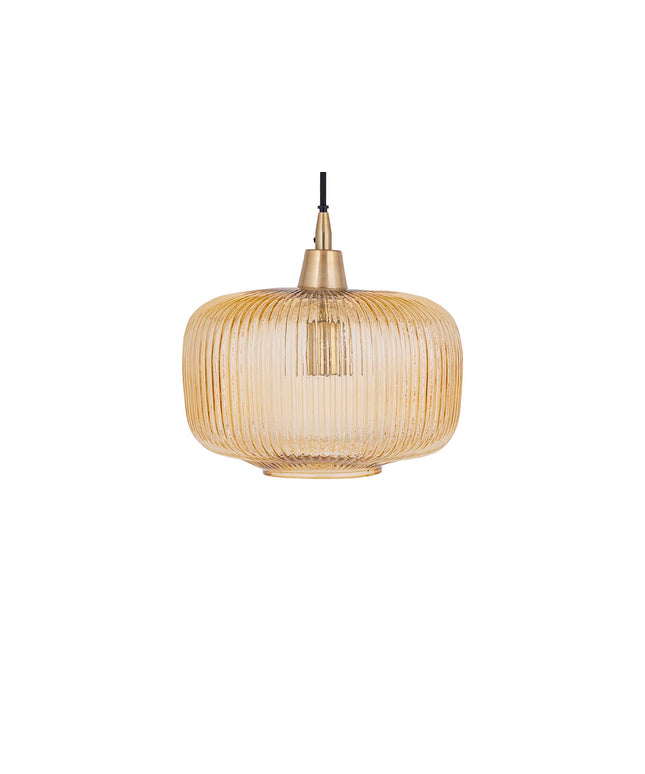 Juliet Amber glass hanging lamp wide