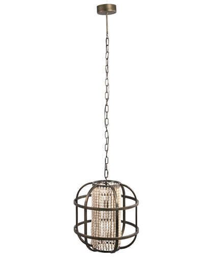 July Black metal hanging lamp open frame round