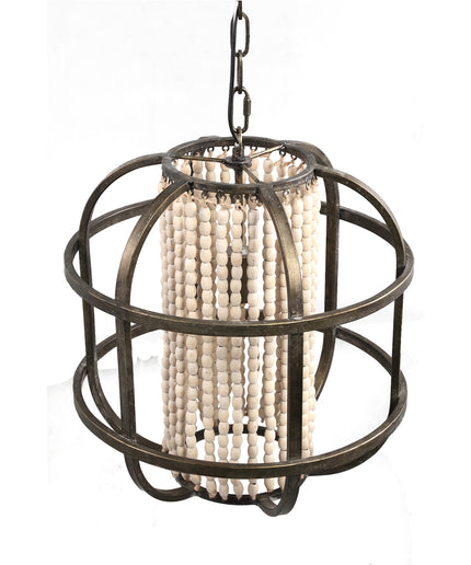 July Black metal hanging lamp open frame round