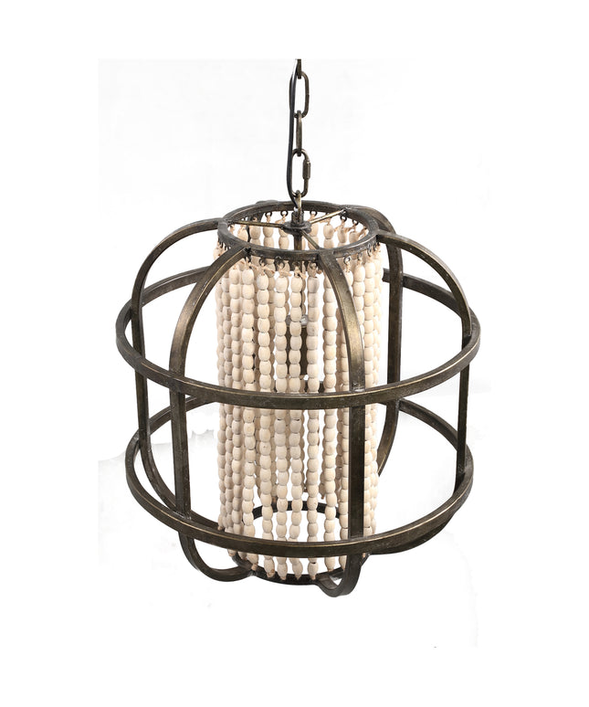 July Black metal hanging lamp open frame round