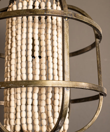 July Black metal hanging lamp open frame round