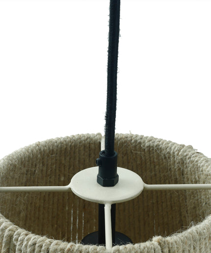 Juta Natural jute hanging lamp long round