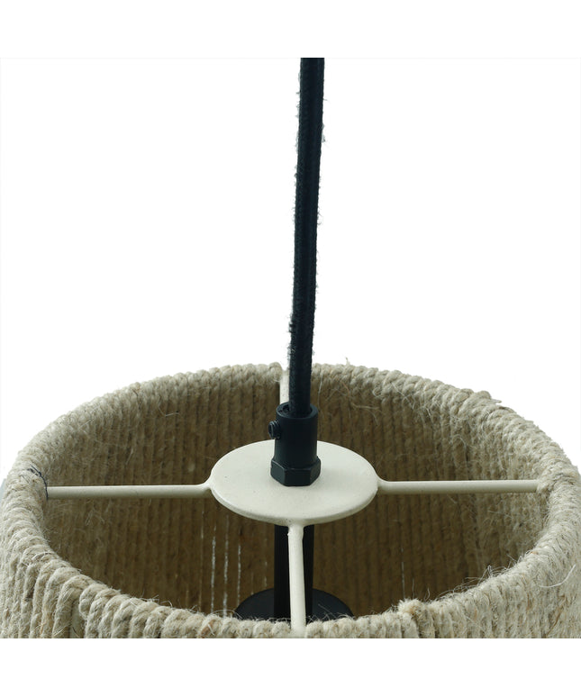 Juta Natural jute hanging lamp long round