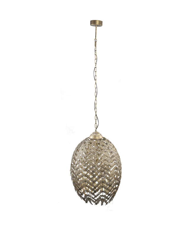 Katie Gold metal hanging lamp with leaves L