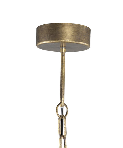 Katie Gold metal hanging lamp with leaves L