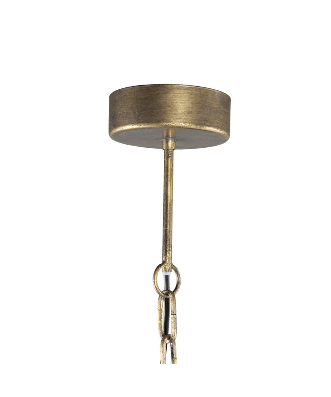 Katie Gold metal hanging lamp with leaves L