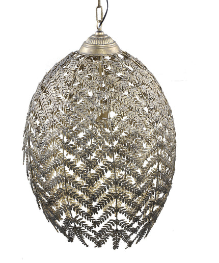 Katie Gold metal hanging lamp with leaves L