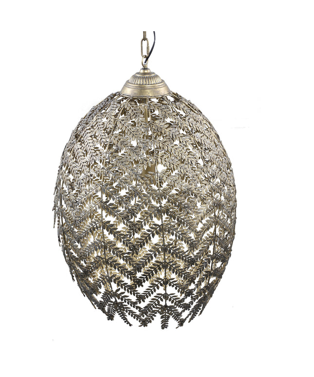 Katie Gold metal hanging lamp with leaves L