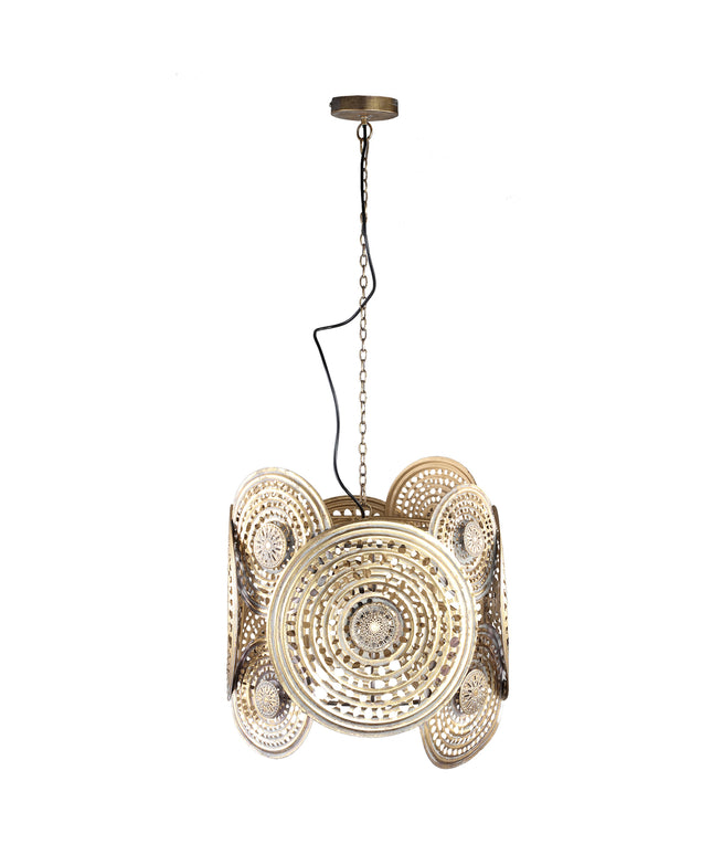 Kieran Gold iron hanging lamp with round plates