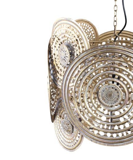 Kieran Gold iron hanging lamp with round plates