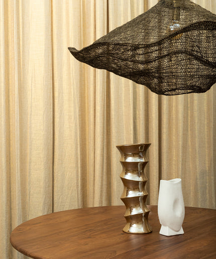 Lailaa Brass iron ceiling lamp wavy L