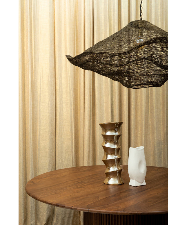 Lailaa Brass iron ceiling lamp wavy L