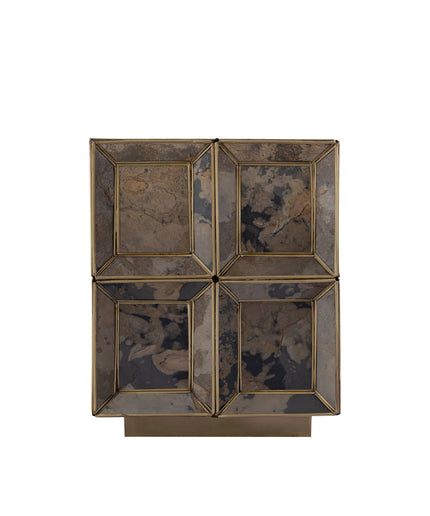 Layra Brass stone veneer table lamp antique low