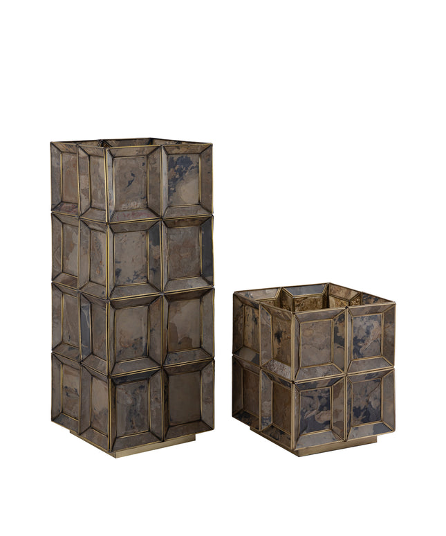 Layra Brass stone veneer table lamp antique low