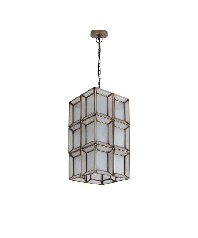 Layra White milk glass hanging lamp antique