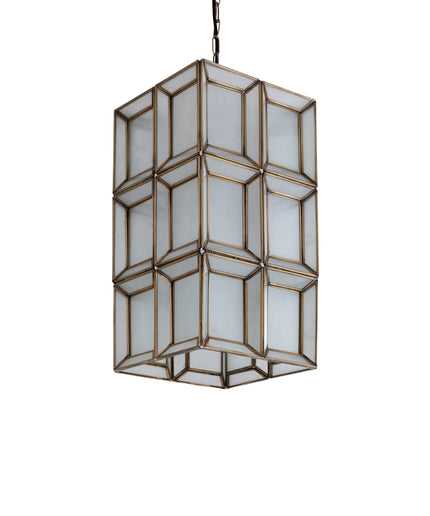 Layra White milk glass hanging lamp antique