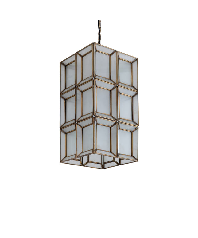 Layra White milk glass hanging lamp antique