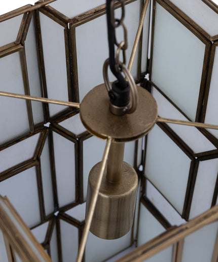 Layra White milk glass hanging lamp antique