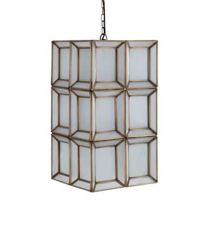 Layra White milk glass hanging lamp antique