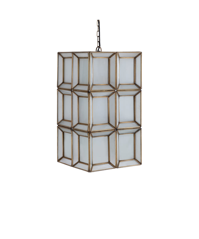 Layra White milk glass hanging lamp antique