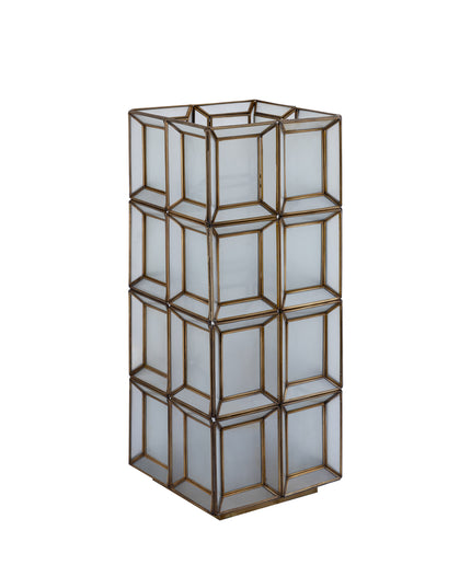 Layra White milk glass table lamp antique high