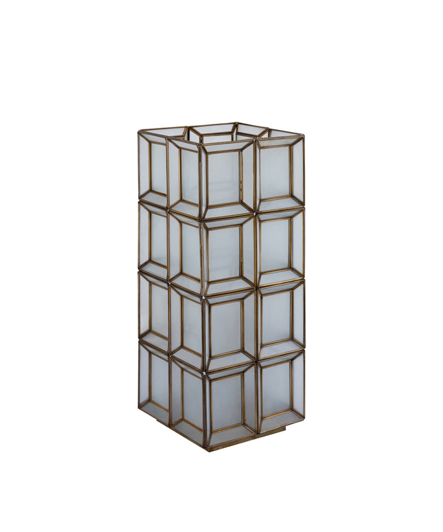 Layra White milk glass table lamp antique high