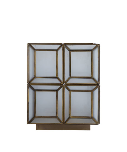 Layra White milk glass table lamp antique low