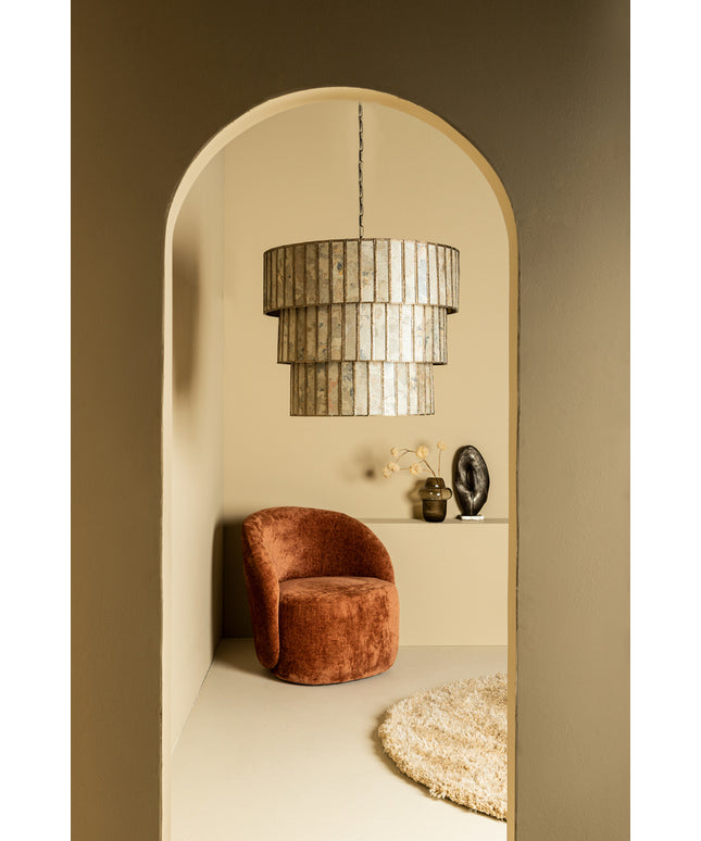 Levan Brass stone veneer hanging lamp 3 layers
