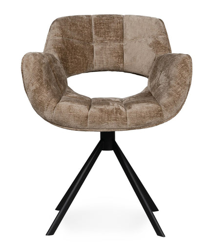 Link Dining chair beige fabric with metal legs
