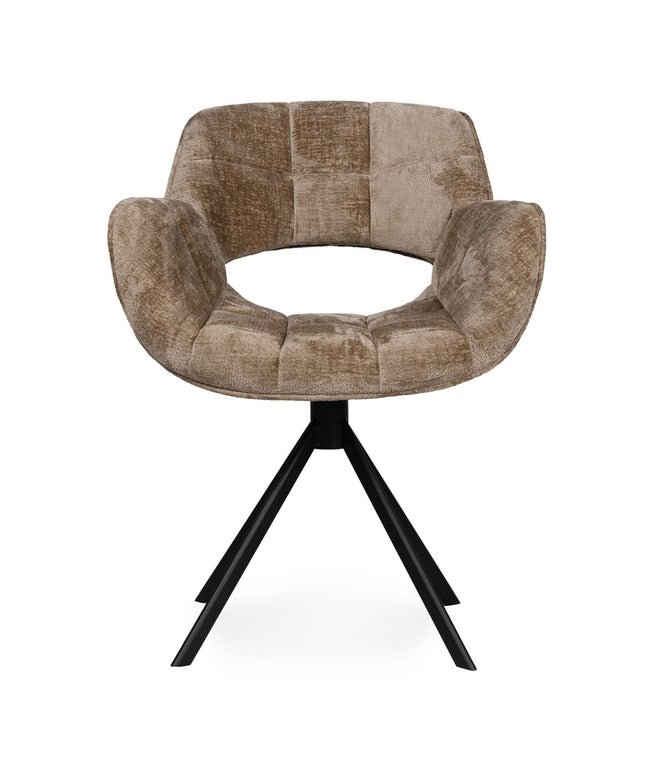 Link Dining chair beige fabric with metal legs