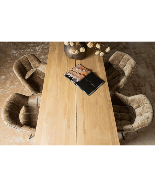 Link Dining chair beige fabric with metal legs