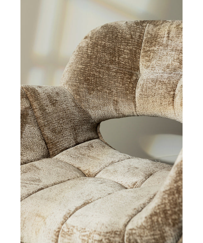 Link Dining chair beige fabric with metal legs