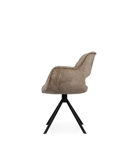 Link Dining chair beige fabric with metal legs