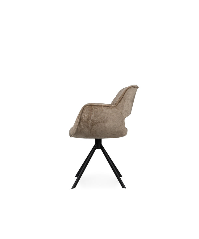 Link Dining chair beige fabric with metal legs