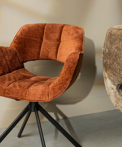 Link Dining chair berge 3032 rust fabric metal leg