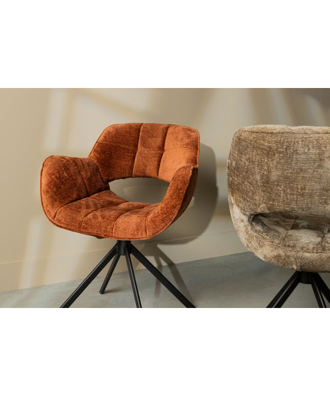 Link Dining chair berge 3032 rust fabric metal leg