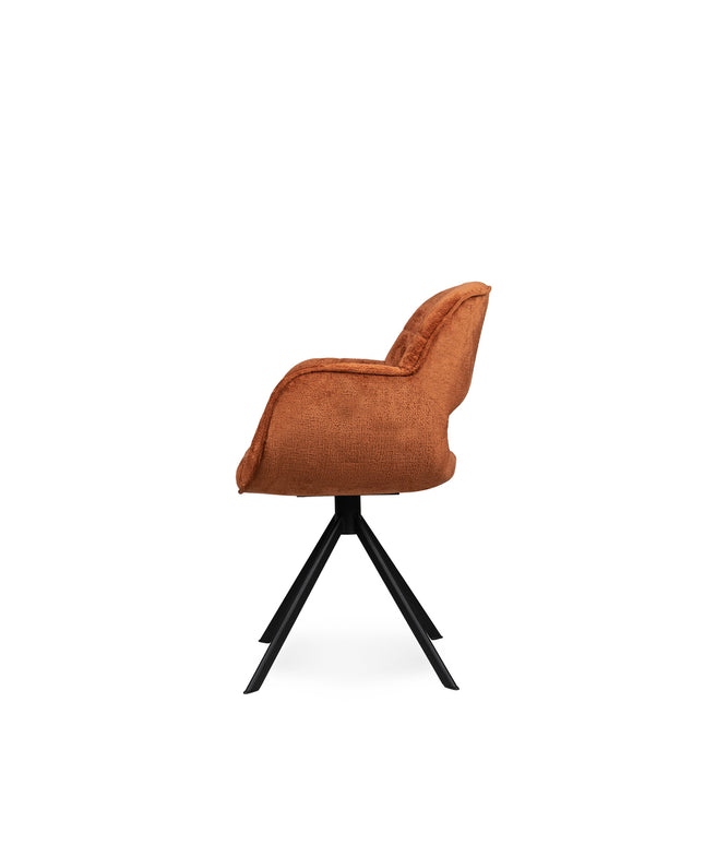 Link Dining chair berge 3032 rust fabric metal leg