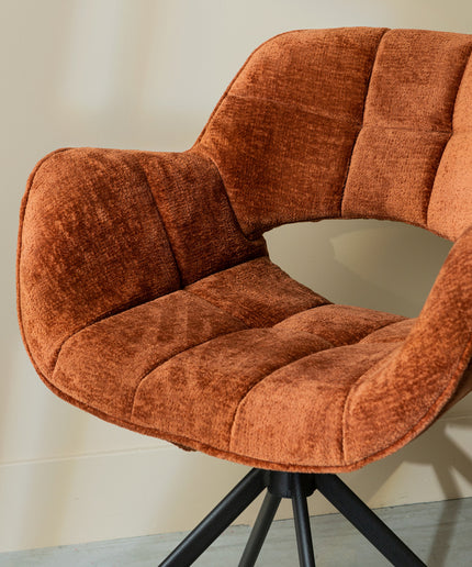 Link Dining chair berge 3032 rust fabric metal leg