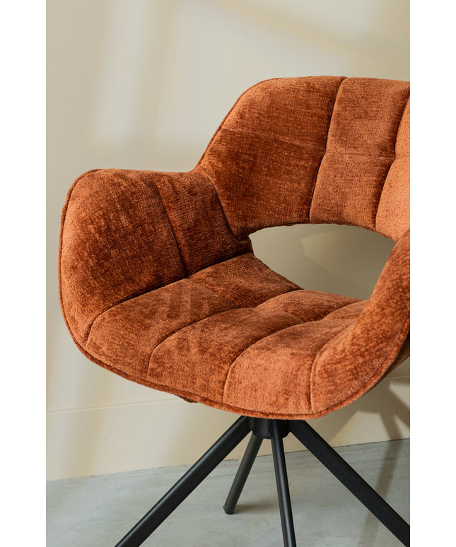 Link Dining chair berge 3032 rust fabric metal leg